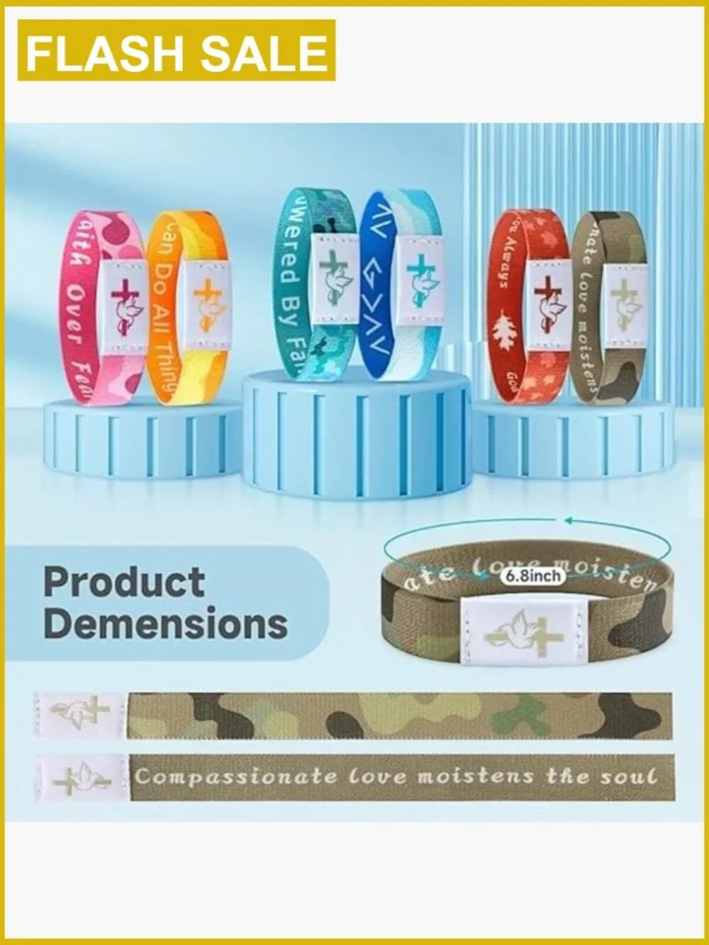 7 Pack Bible Verse Bracelets with NFC - Daily Inspirational Faith Jewelry